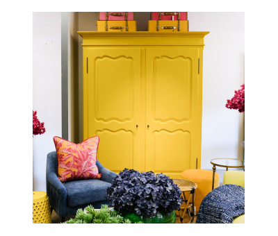 Block & Chisel double door yellow wardrobe made in south africa