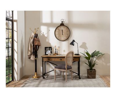industrial style wood and metal desk