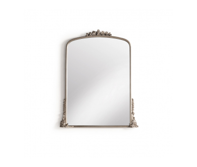 Silver ornate mantel mirror 