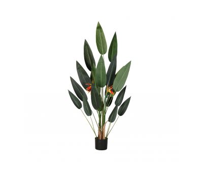 faux strelitzia plant in pot 