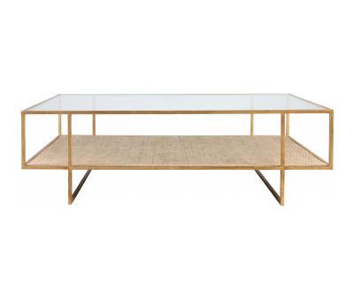 Block & Chisel rectangular coffee table with glass top