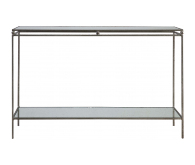Block & Chisel rectangular iron console with mirrored tops