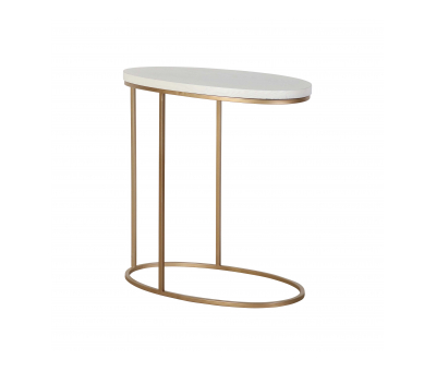 marble and gold oval side table 
