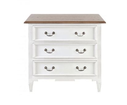 Block & Chisel antique white weathered oak 3 drawer chest