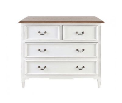 Block & Chisel weathered oak 4 drawer chest with an antique white base