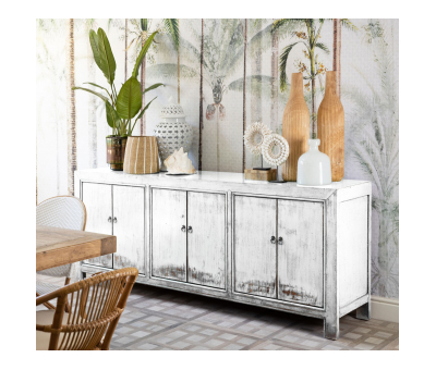 white lacquered chinese sideboard 