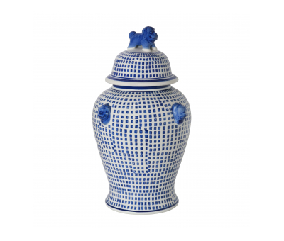 blue and white large ginger jar with lid