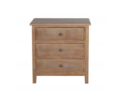 3 drawer teak bedside