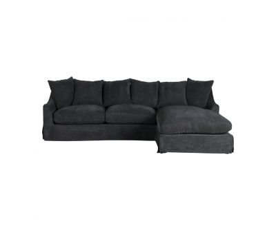 charcoal chenille corner sofa with daybed 