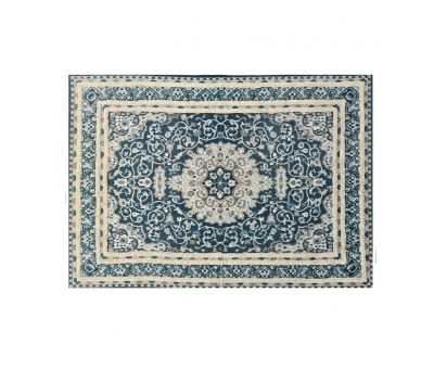 Blue tufted dhurrie rug Naksha Collection 