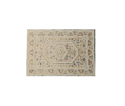 Cream tufted dhurrie rug naksha Range