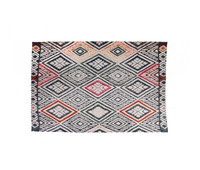 Colour diamond pattern dhurrie rug Naksha Rug 