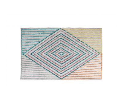 Mutil coloured geometric dhurrie rug 