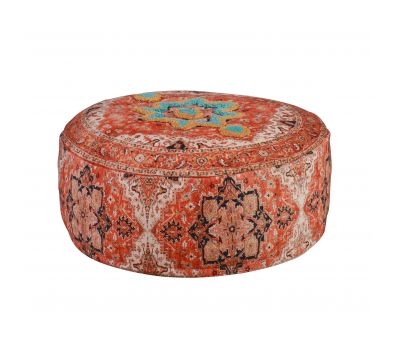 Orange round pouffe Naksha collection 