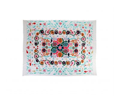 Cotton throw embossed multi coloured 