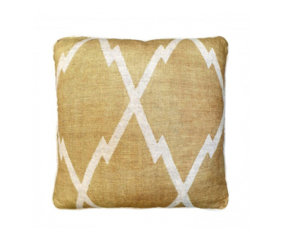 Block & Chisel geometric design cushion in warm yellow oatmeal
