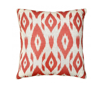 Block & Chisel ikat red orange pattern scatter cushion front