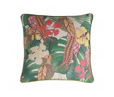 floral scatter cushion with velvet backing.