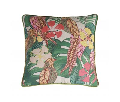 floral scatter cushion with velvet backing.