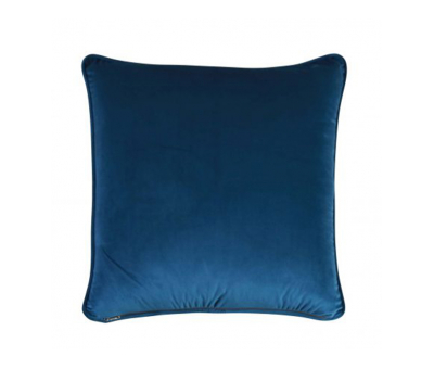Navy palm scatter cushion with blue velvet backing 