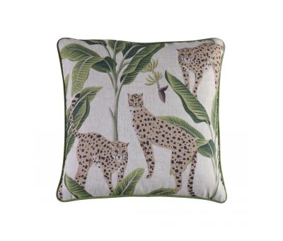 Hillhouse scatter cushion african cheetah on linen