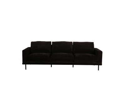 3-seater black modern sofa