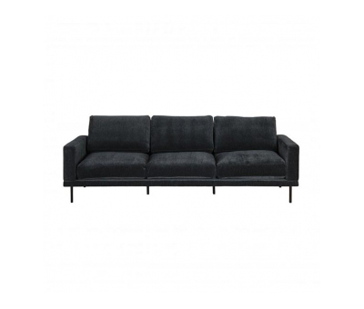3 seater lucca sofa in charcoal velvet 