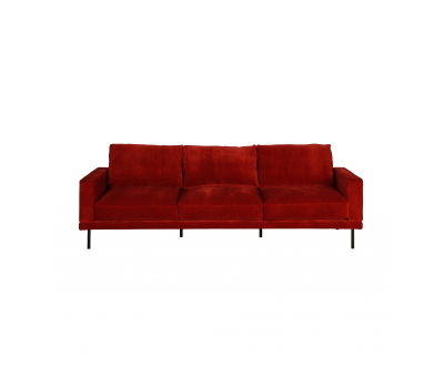 modern 3 seater sofa in red velvet 