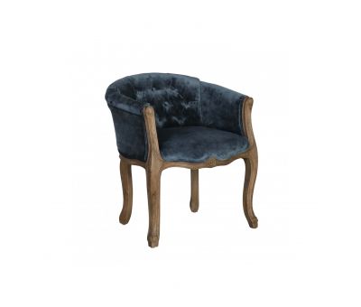 Small french tub chair upholstered in velvet