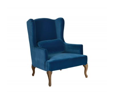 Fully upholstered velvet wingback 