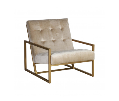 modern gold frame armchair in velvet