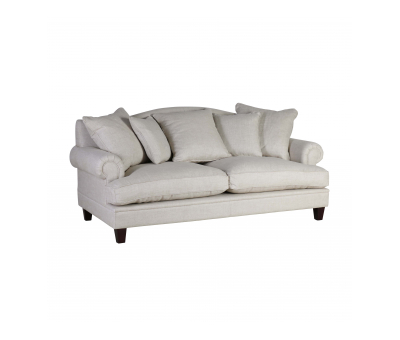 Classic block and chisel linen sofa 