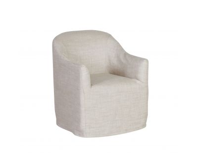 Slipcover linen tub chair 