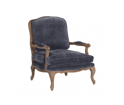 charcoal velvet bodine french chair Chateau collection