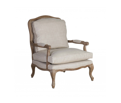 Classic cream cushioned armchair with cabriole legs