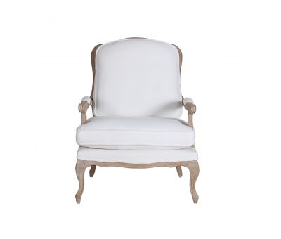 Classic white cushioned armchair with cabriole legs Château collection