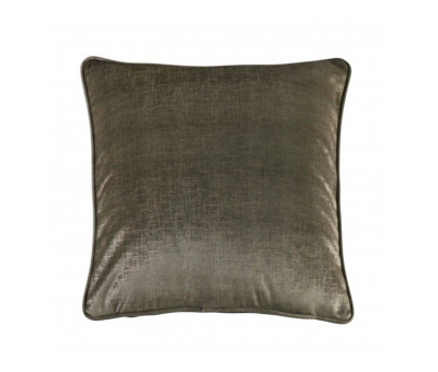 bronze velvet cushion wih gold detail