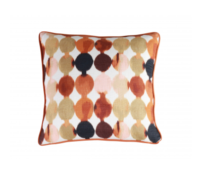 Block and chisel scatter cushion with velvet backing and piping