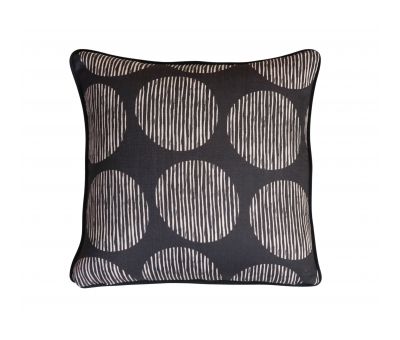 black and white circle print cushion 