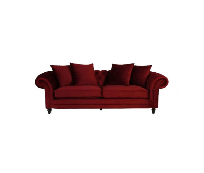 chesterfield sofa in ruby red