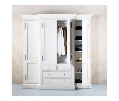 Block & Chisel antique white breakfront closet 