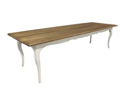 Block & Chisel weathered oak dining table with antique white base