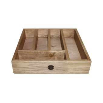 Block & Chisel solid weathered oak cutlery tray