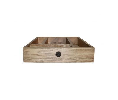 Block & Chisel solid weathered oak cutlery tray
