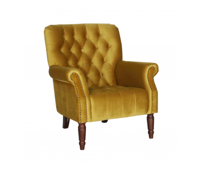 gold velvet occasional armchair