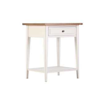 Block & Chisel weathered oak pedestal with an antique white base