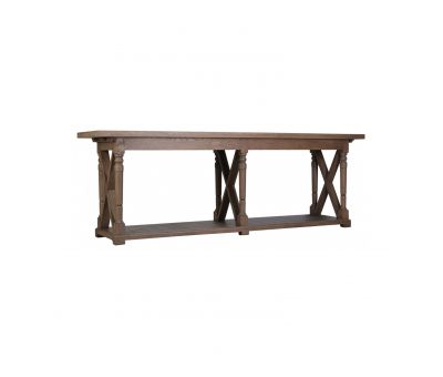 Block & Chisel solid railway oak server with lower shelf