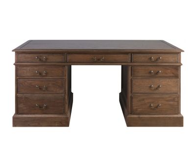 Block & Chisel solid weathered antique oak pedestal desk