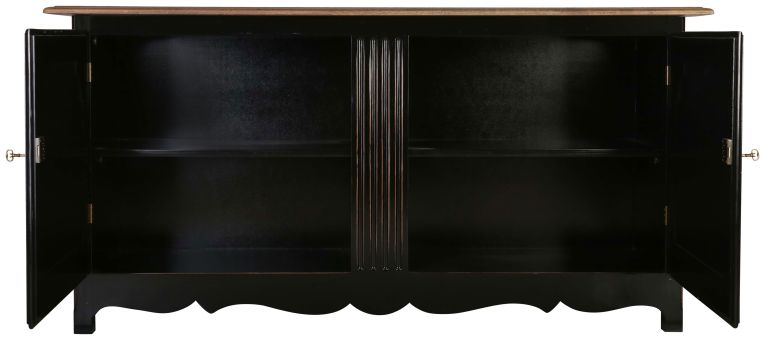 Block & Chisel antique weathered oak sideboard with matt black base