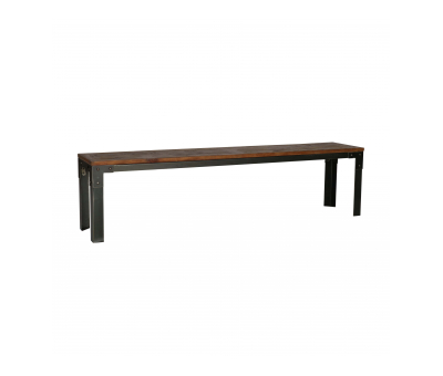 metal frame bench with pine wood top